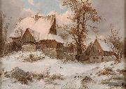 Karl Julius von Leypold Dorfansicht im Winter oil painting reproduction